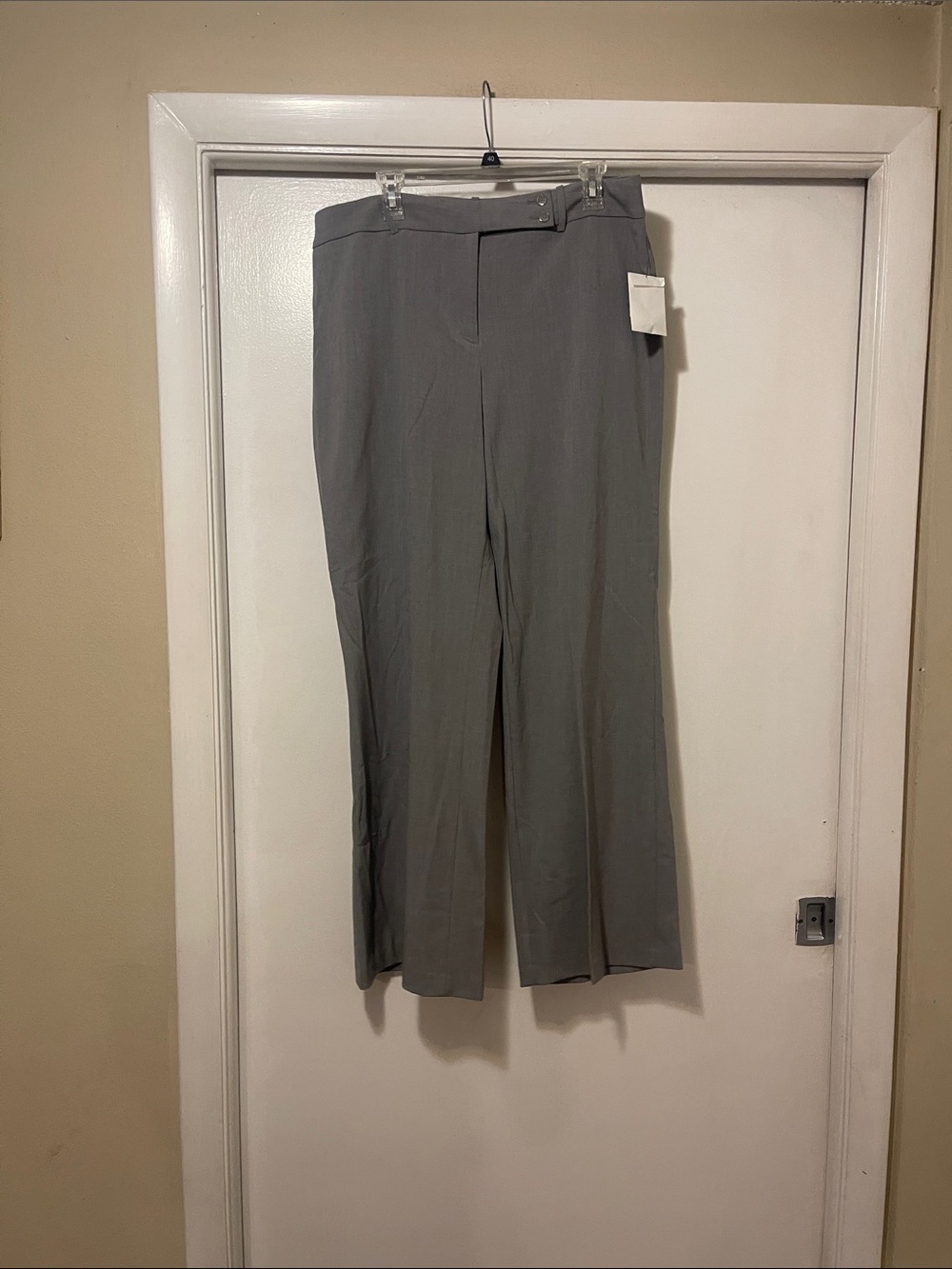 Calvin Klein Light Gray Wide-Leg Trousers NWT size 14